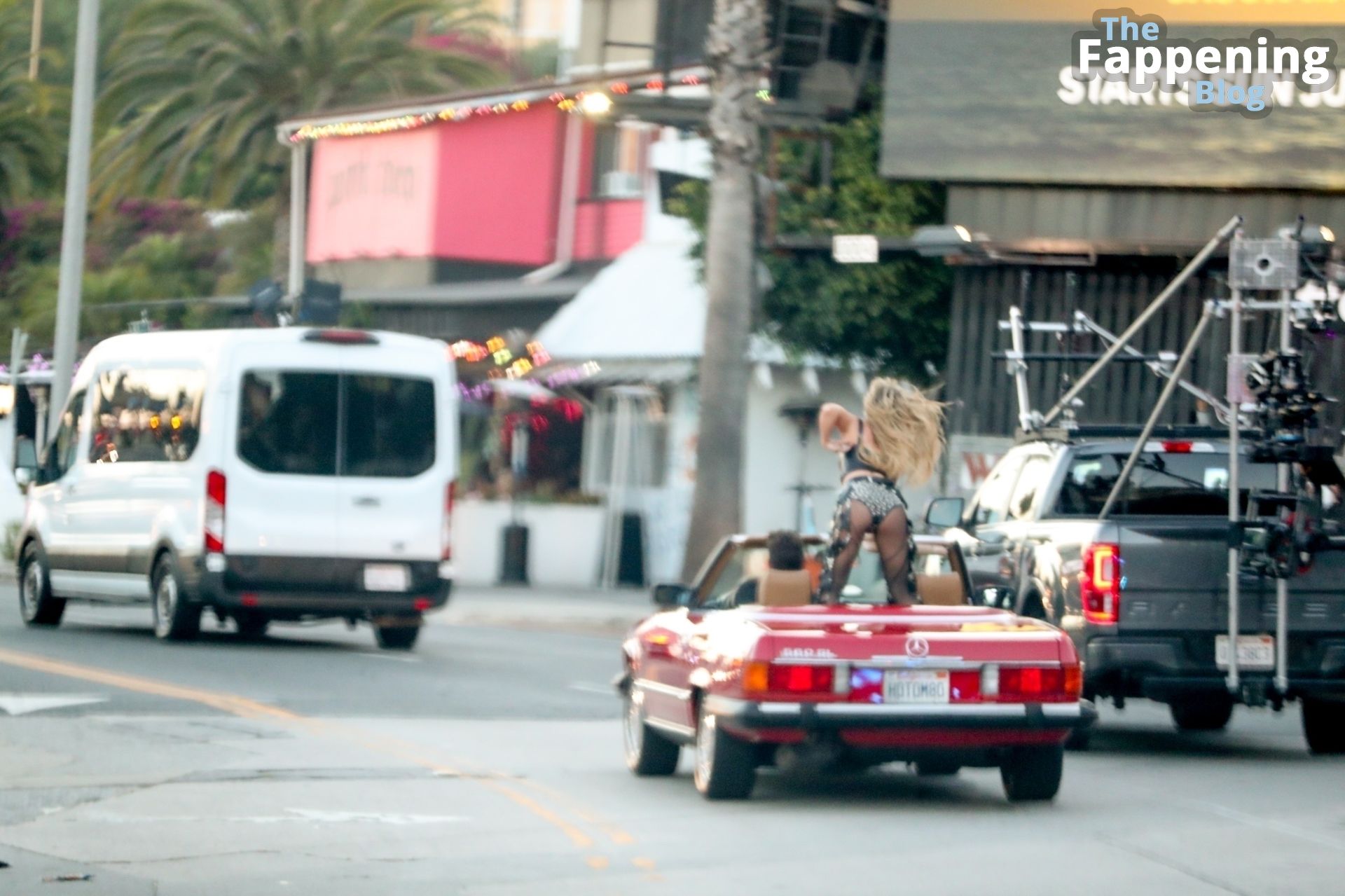 Sydney Sweeney Cruises Around in a Convertible During a LA Shoot (123